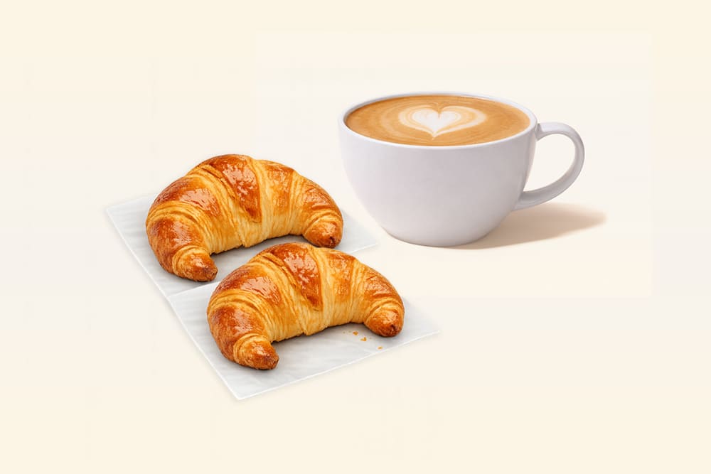 Cafe con dos medialunas